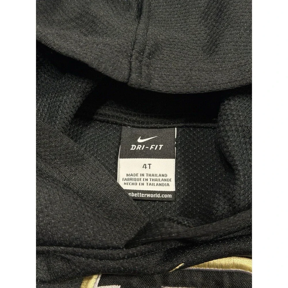 Nike Purdue Boilermakers Hoodie Sweatshirt Toddler 4T Dri-FIT Black Gold Kids